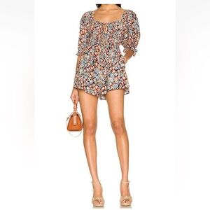 NWT FREE PEOPLE ‘Show Me Love’ Linen Blend Floral Romper Jumpsuit